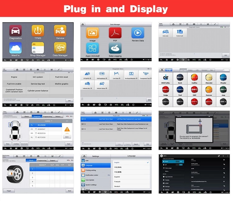 Autel Maxipro MP808 plug-in en display