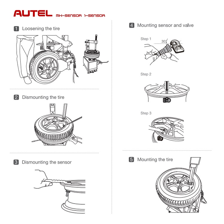 installeer Autel MX-sensor 315 433MHZ TPMS-sensor